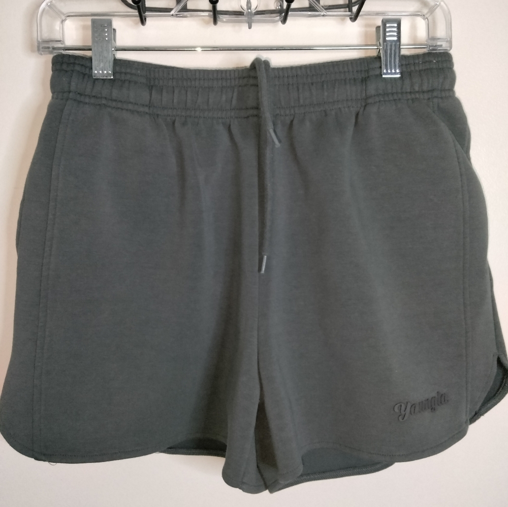 YoungLA (Size L) Charcoal Gray Stretch Drawstring Waist Athletic Pull-on Shorts